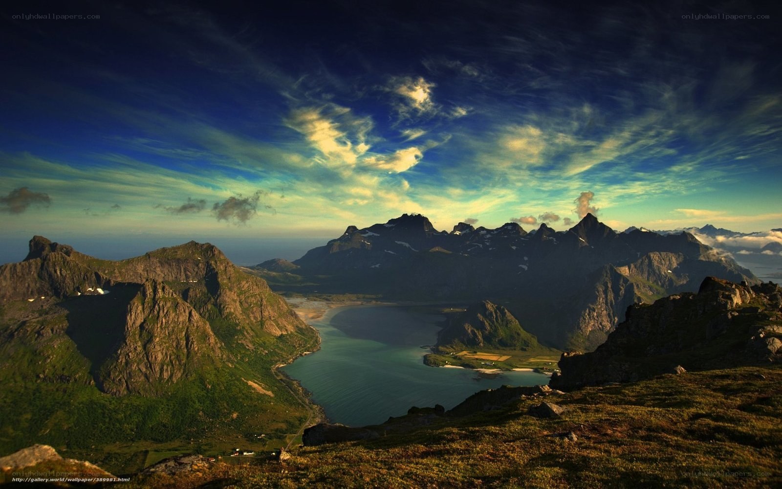 Mountain landscape with fjord