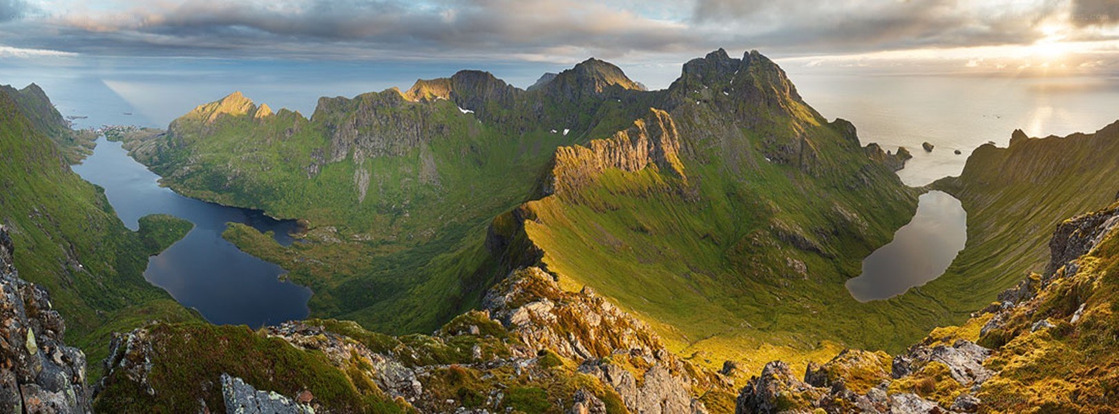 Mountain landscape with fjords