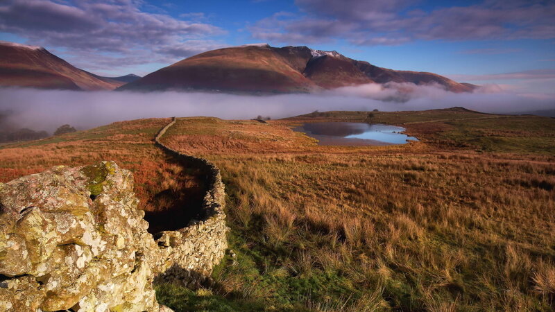 Mountain Landscape with Fog — Brown