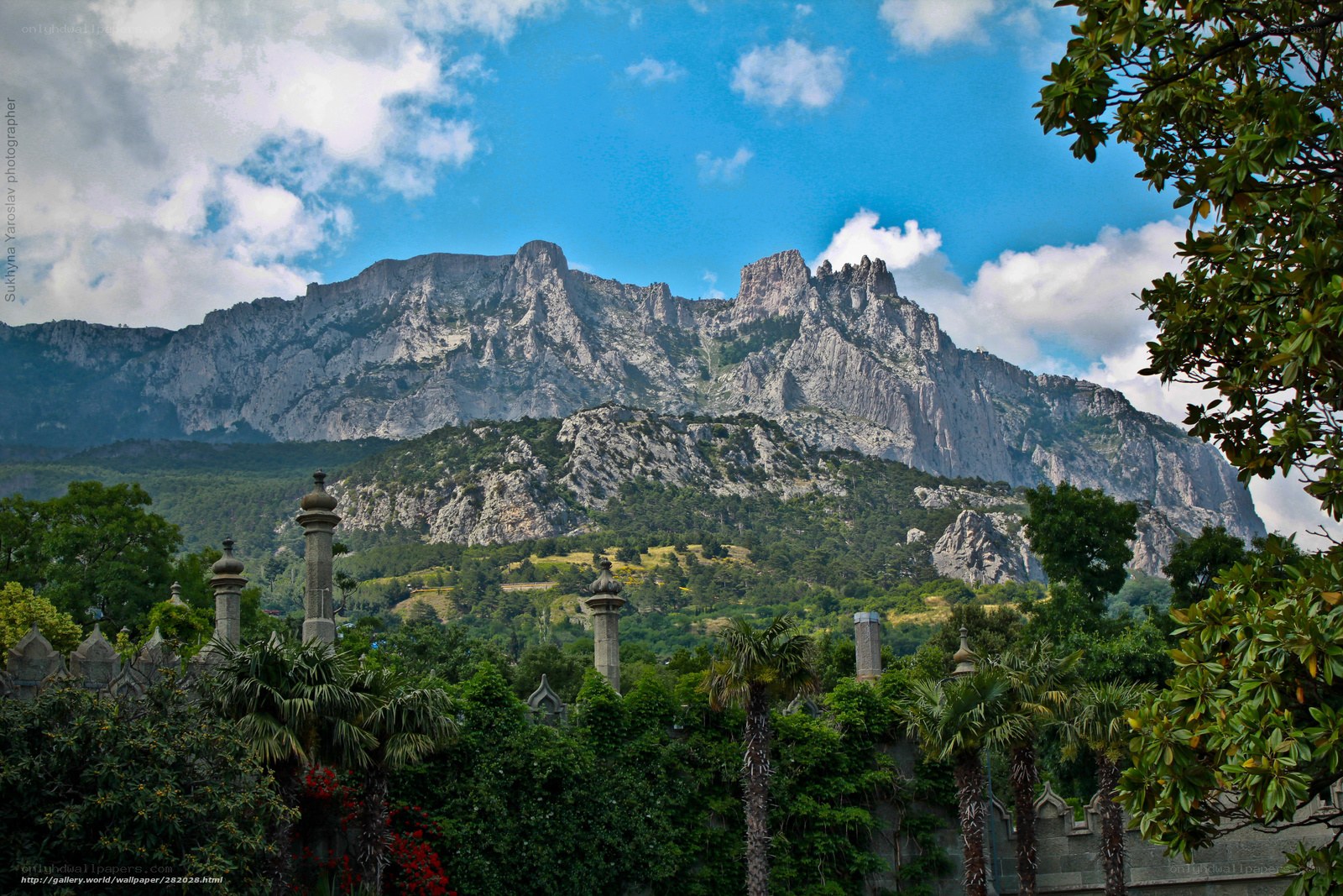 Mountain landscape with garden
