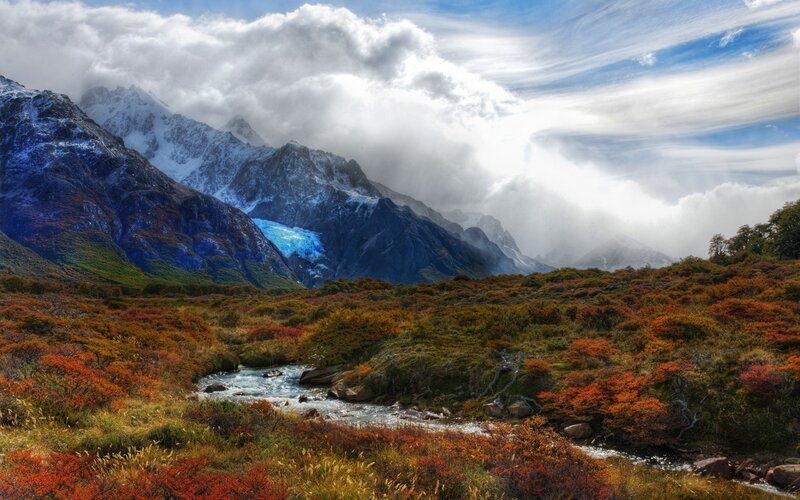 Mountain landscape with glacier