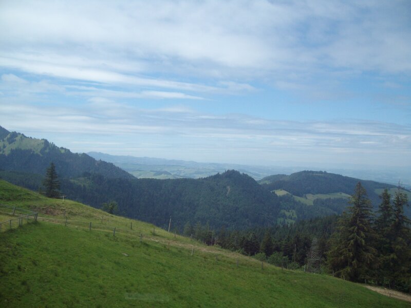 Mountain landscape with green hills