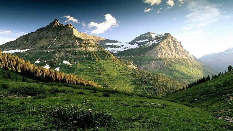 mountain landscape with green hills