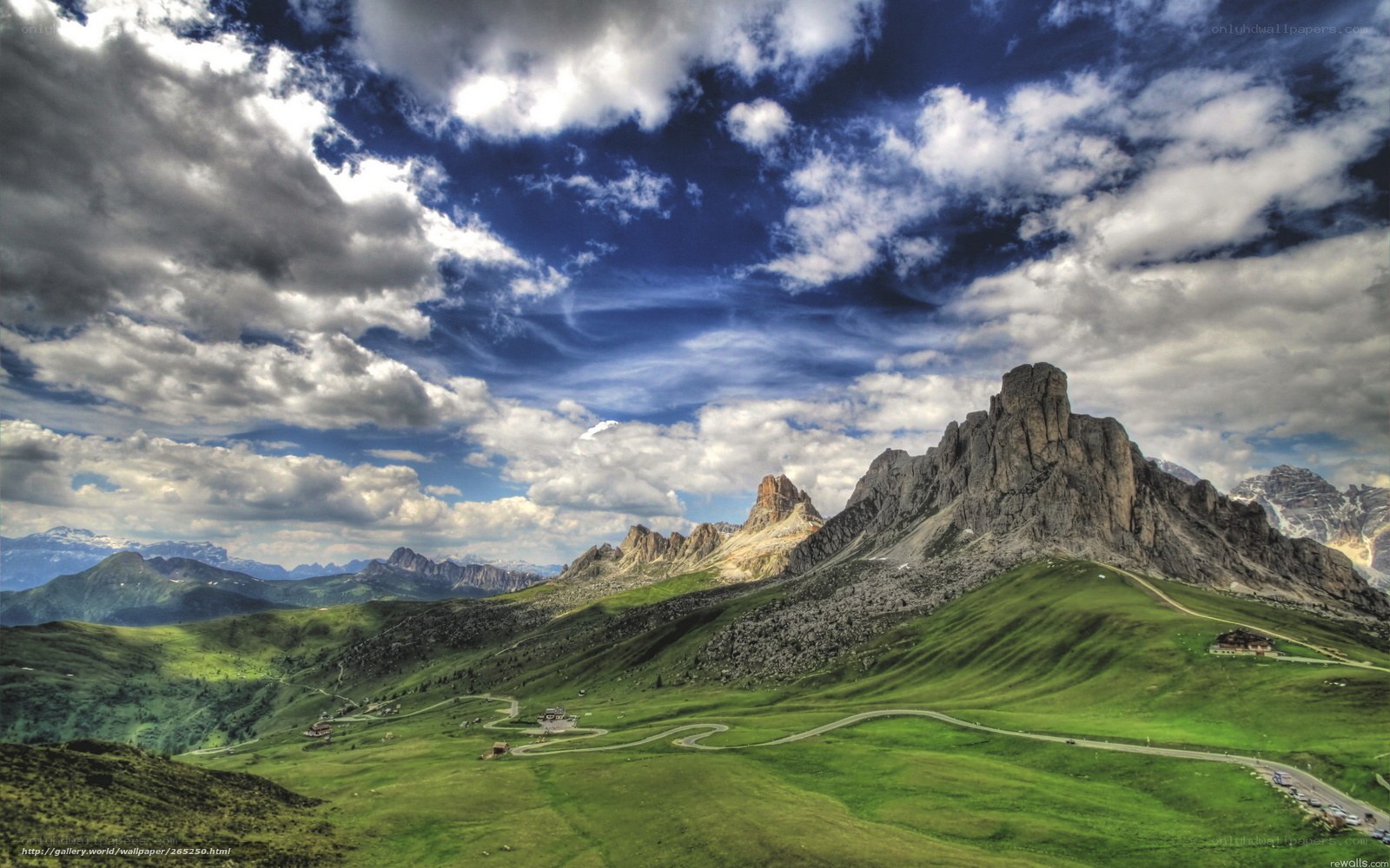 Mountain landscape with green hills