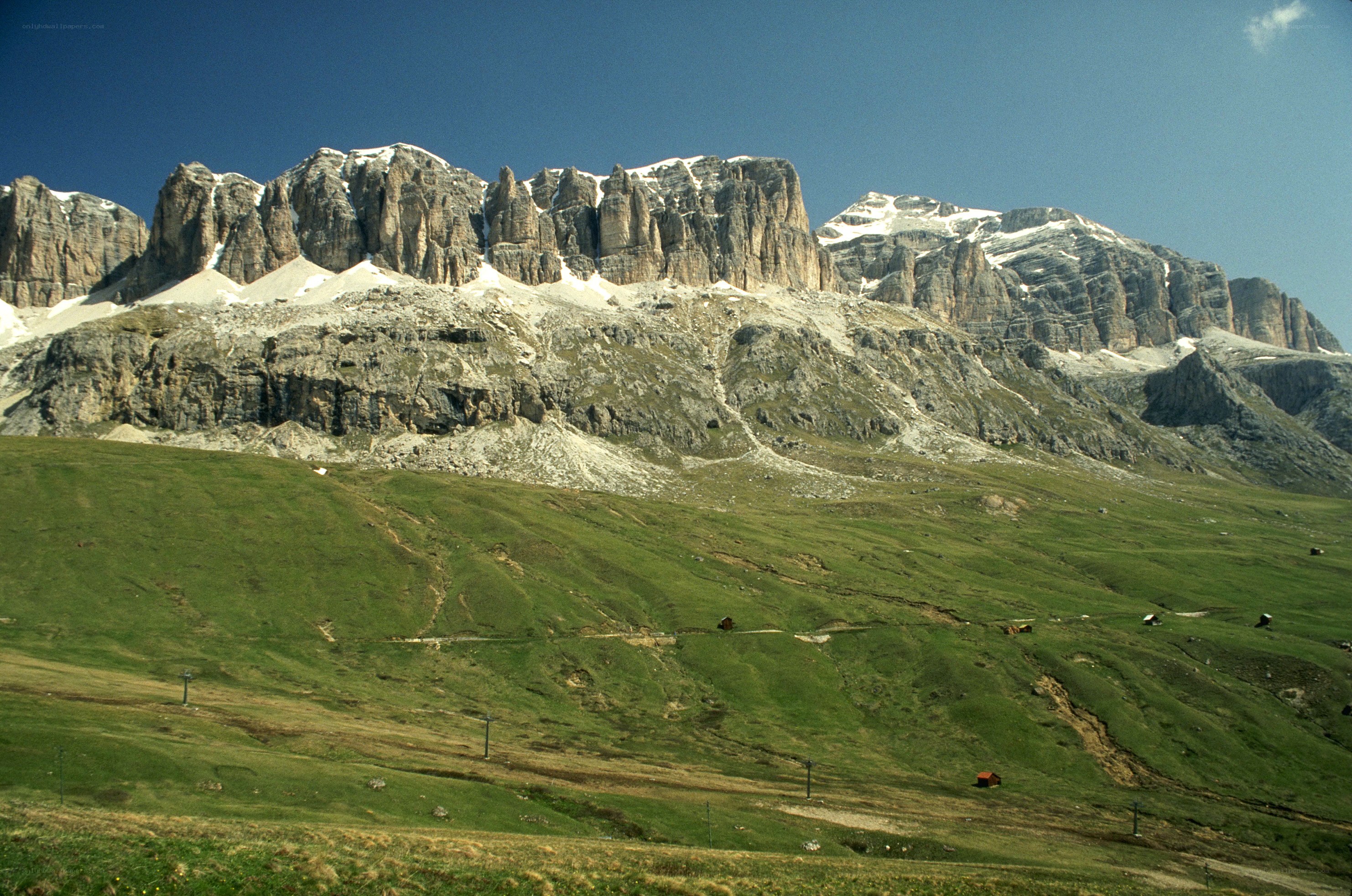 Mountain landscape with green slopes
