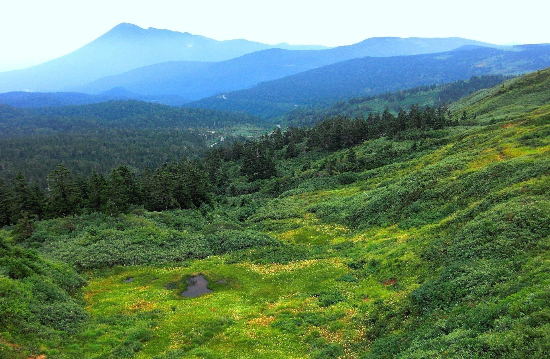 Mountain landscape with green valley