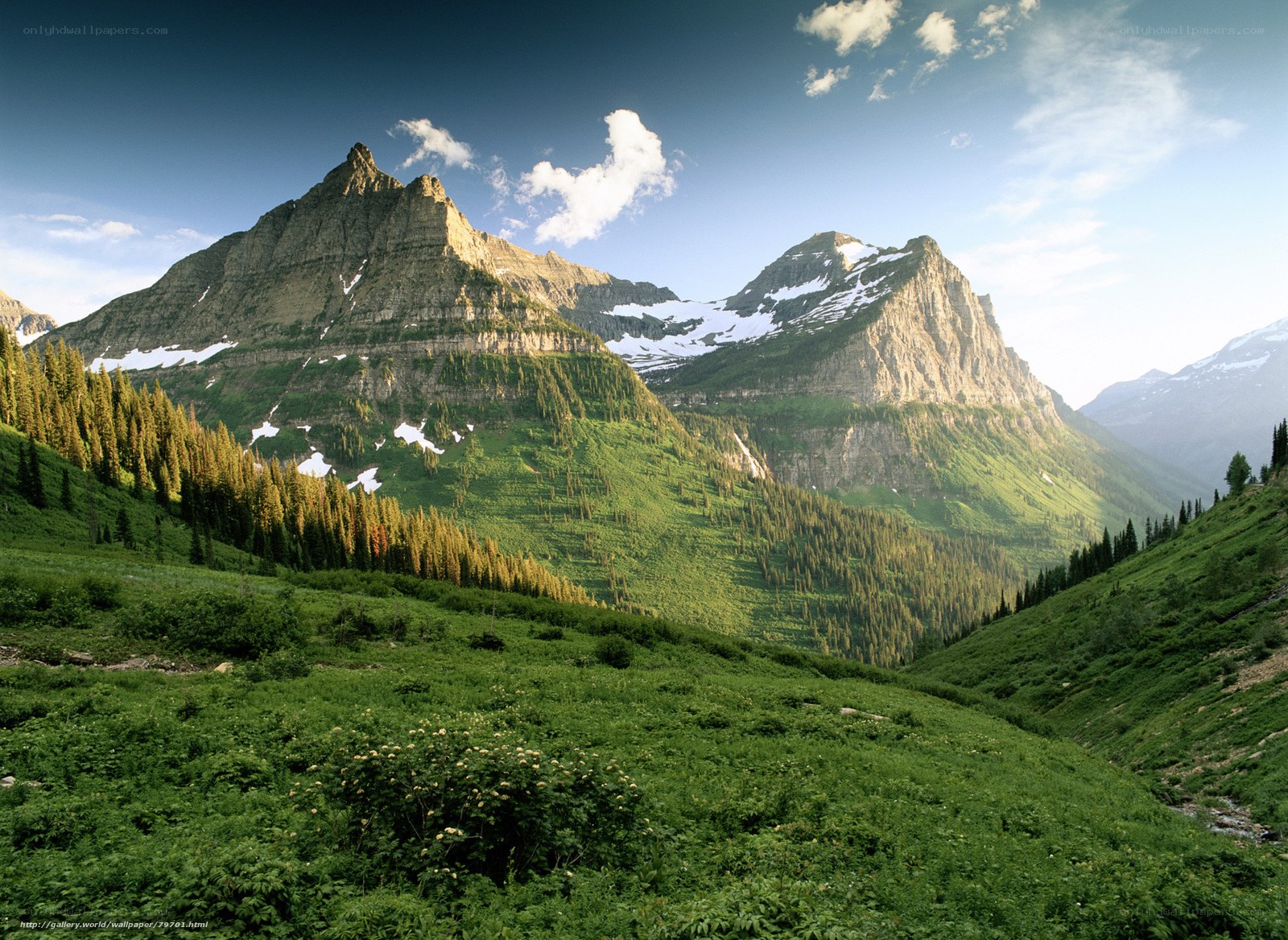 Mountain landscape with green valley