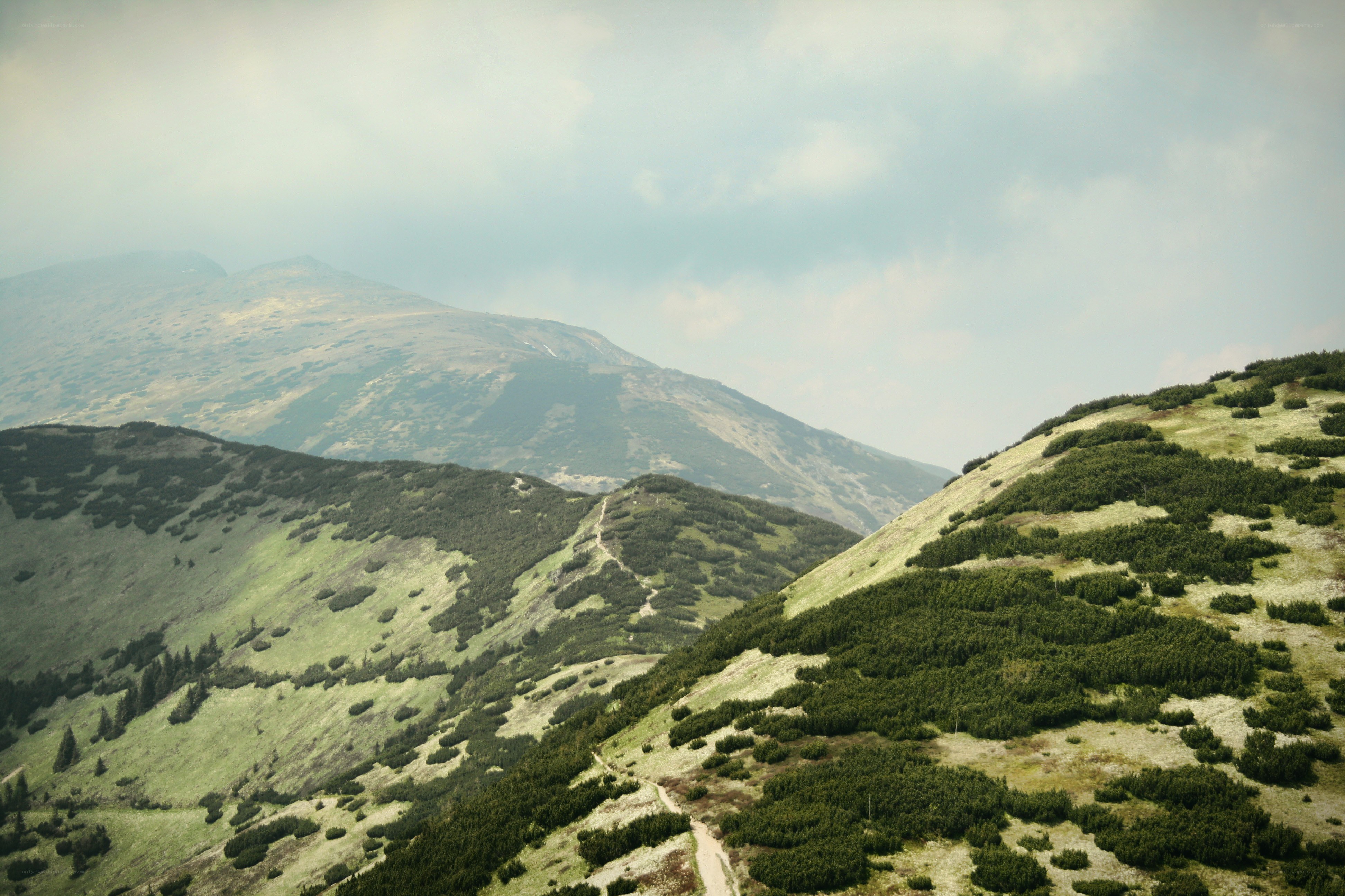 Mountain landscape with hiking trail