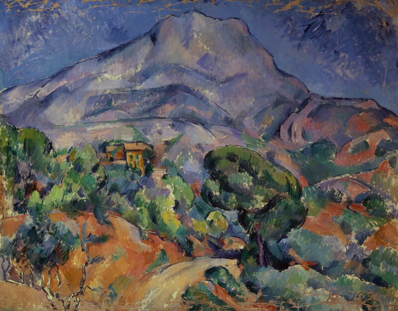 Mountain Landscape with House — Blue