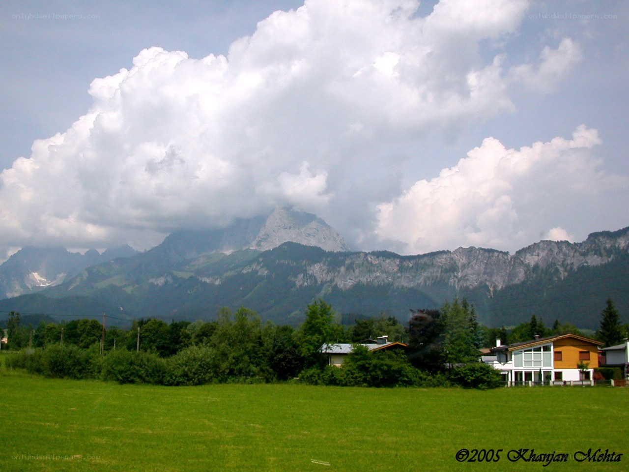 Mountain landscape with houses