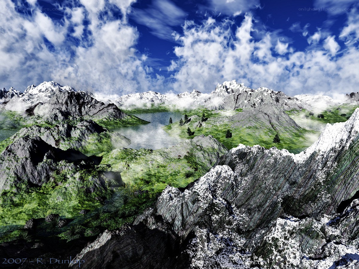 Mountain landscape with lake