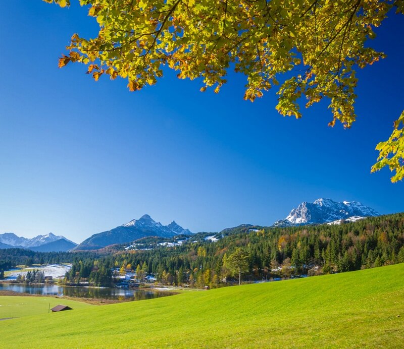 Mountain Landscape with Lake — Green