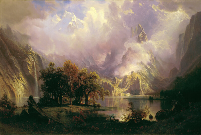 Mountain Landscape with Lake — Purple, Dramatic, Sunset