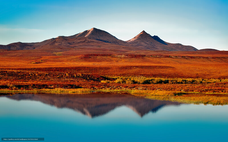 Mountain landscape with lake reflection