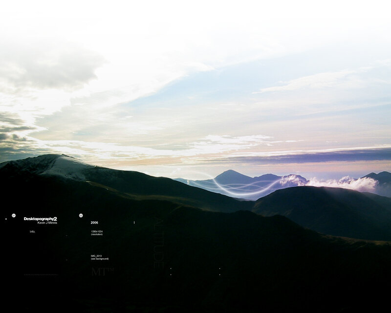 Mountain landscape with light trails