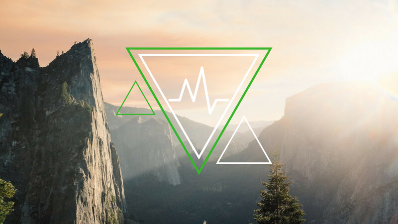 Mountain Landscape with Logo — Green
