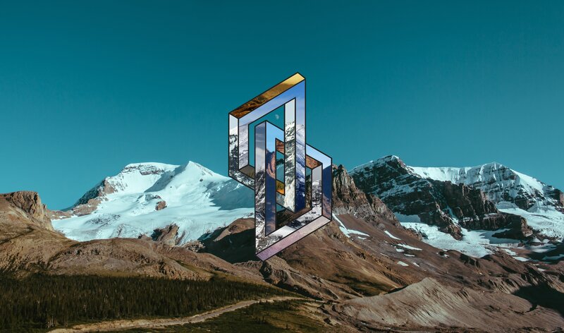 Mountain Landscape with Logo