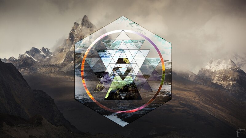 Mountain Landscape with Mandala
