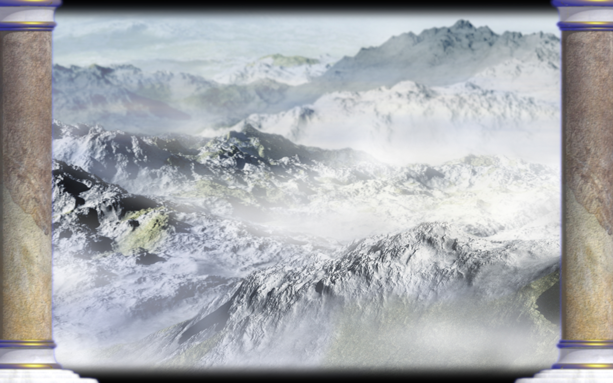 mountain landscape with pillars