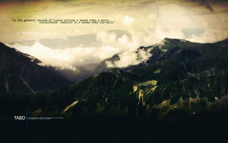 mountain landscape with quote
