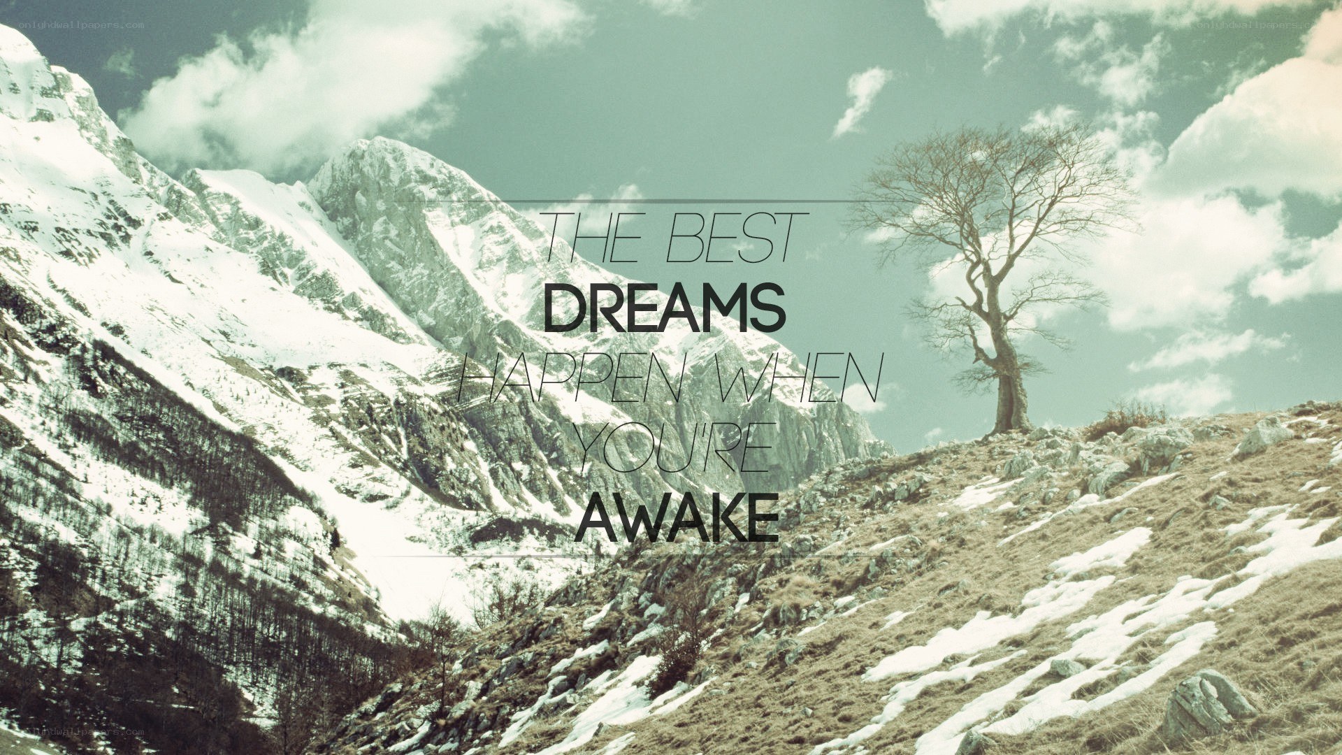 mountain landscape with quote