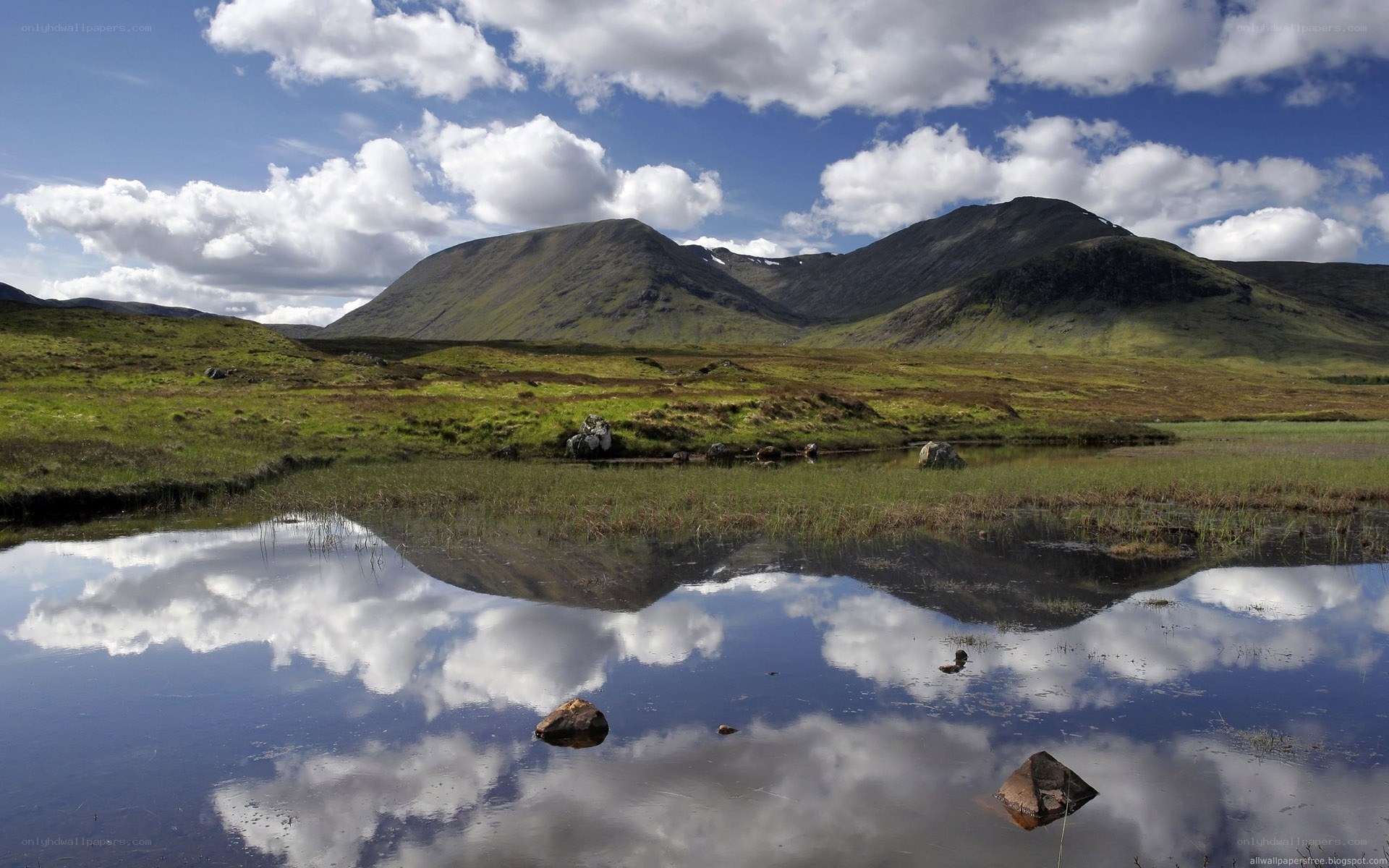 Mountain landscape with reflection