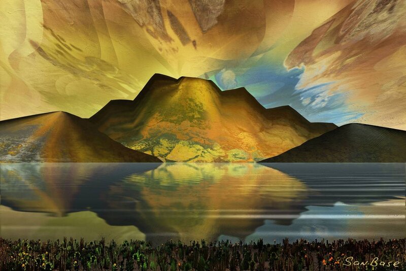 Mountain landscape with reflection