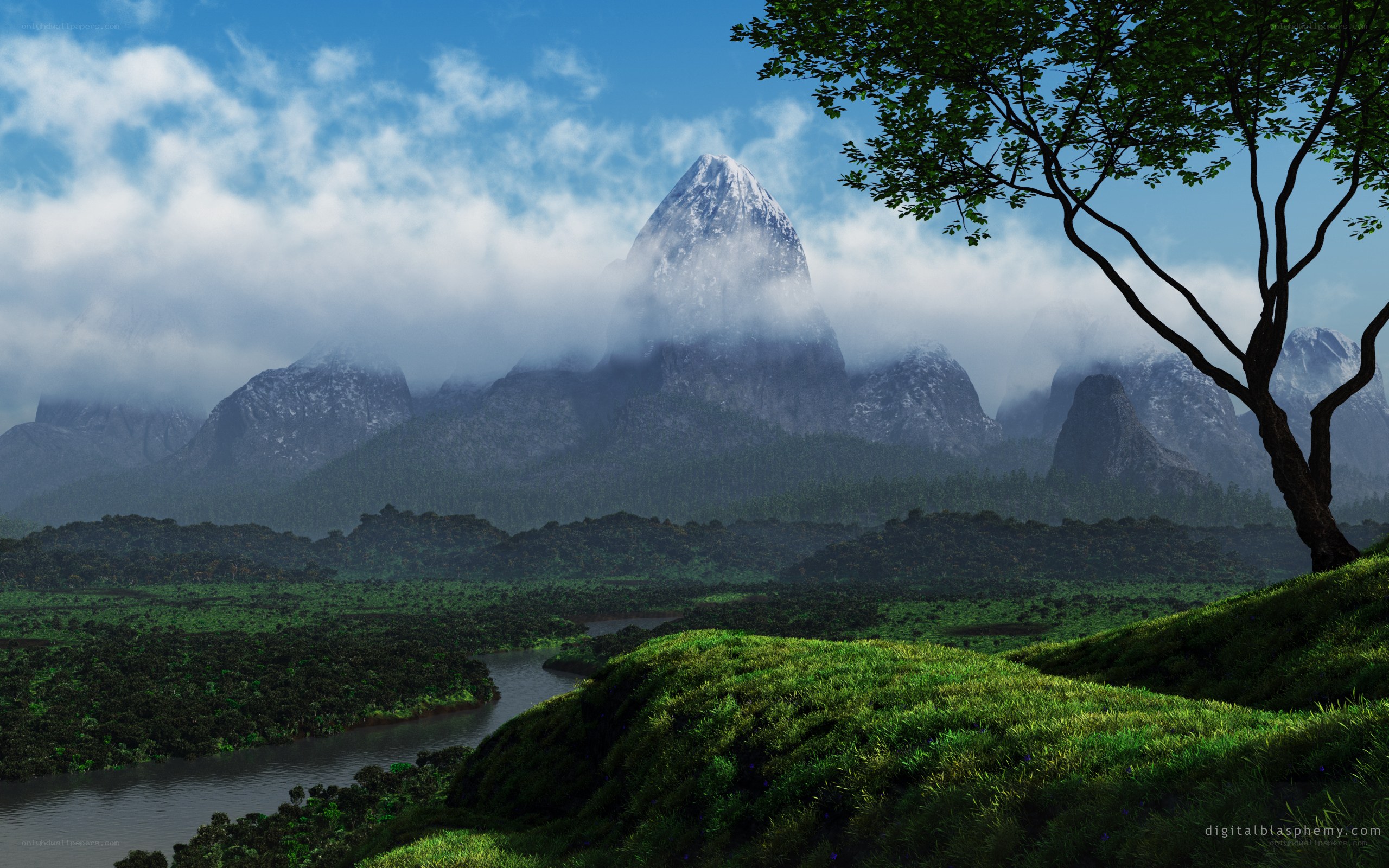 Mountain landscape with river