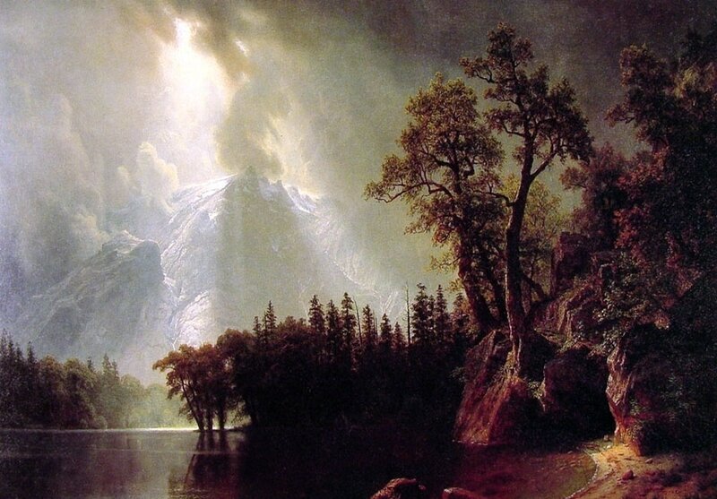 Mountain Landscape with River — Green