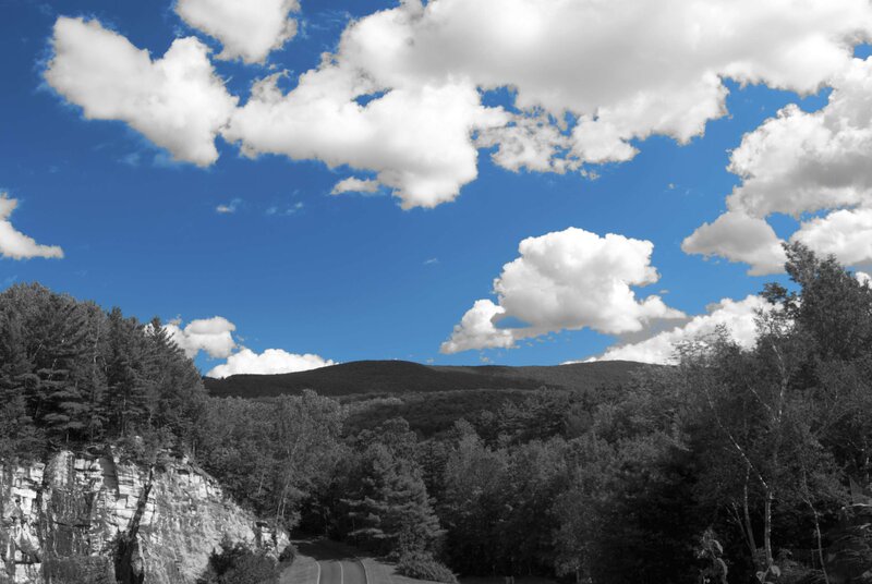 Mountain Landscape with Road — Blue