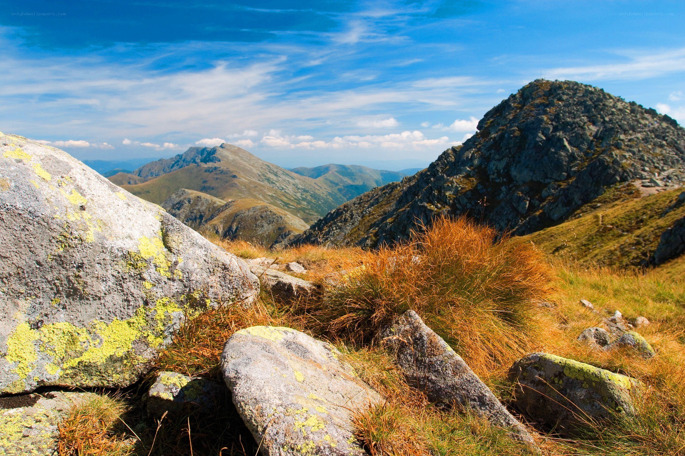 Mountain landscape with rocky peaks