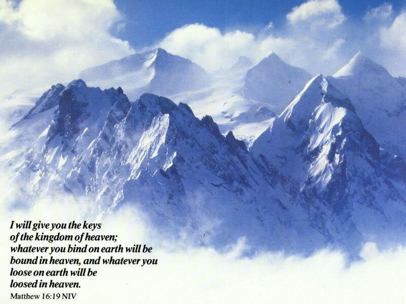 mountain landscape with scripture