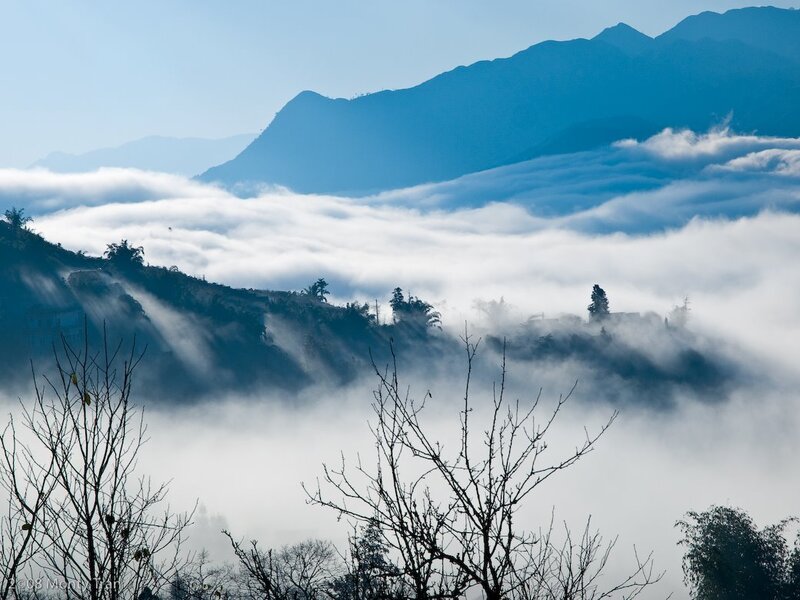 Mountain landscape with sea of clouds
