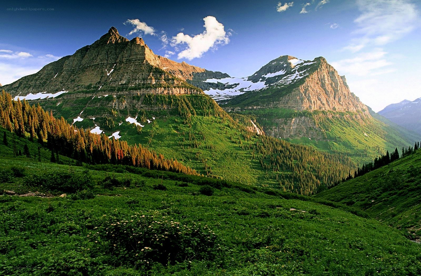 Mountain landscape with snow