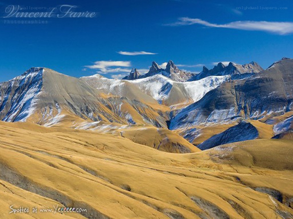 Mountain landscape with snow