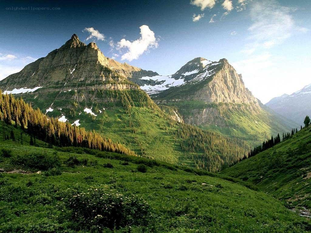 Mountain landscape with snow