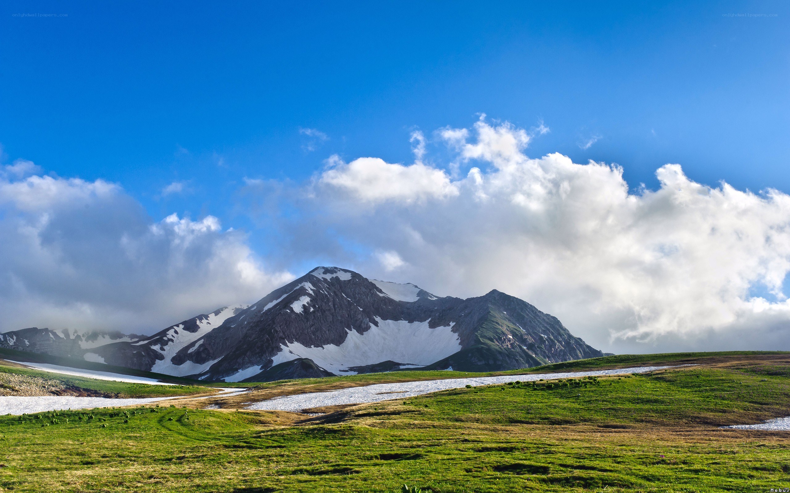 Mountain landscape with snow
