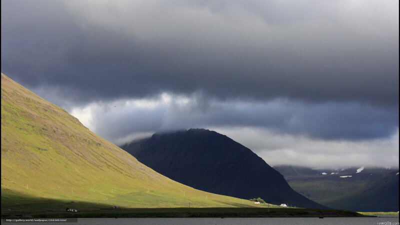 Mountain landscape with storm clouds