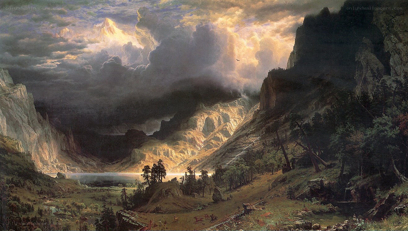 Mountain landscape with storm