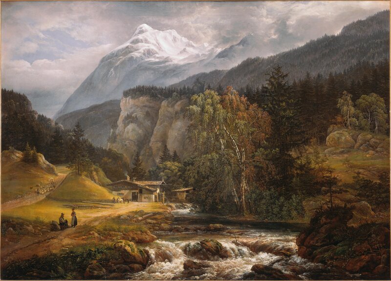 Mountain landscape with stream