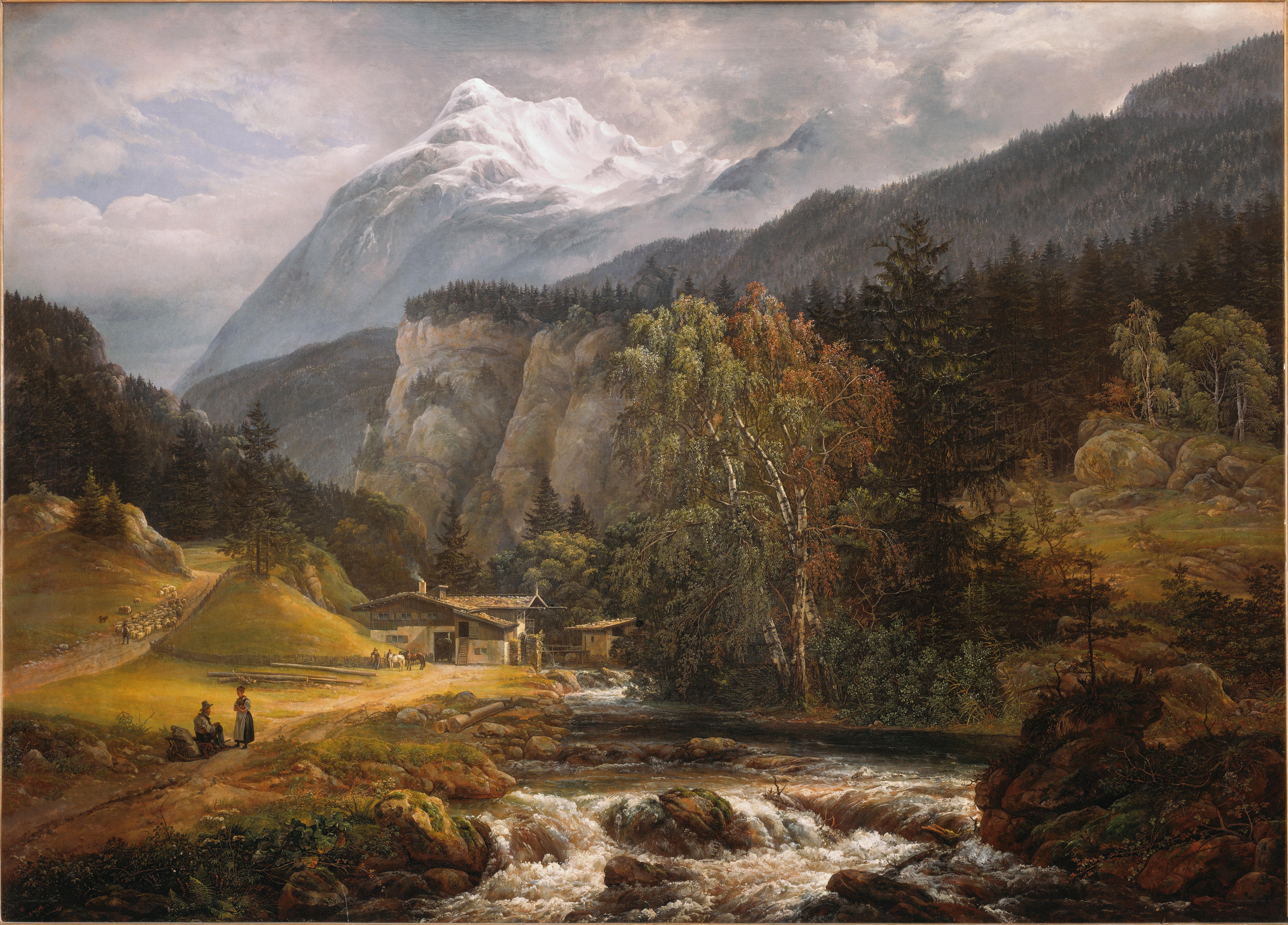 Mountain landscape with stream