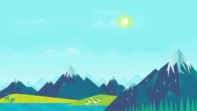 mountain landscape with sun