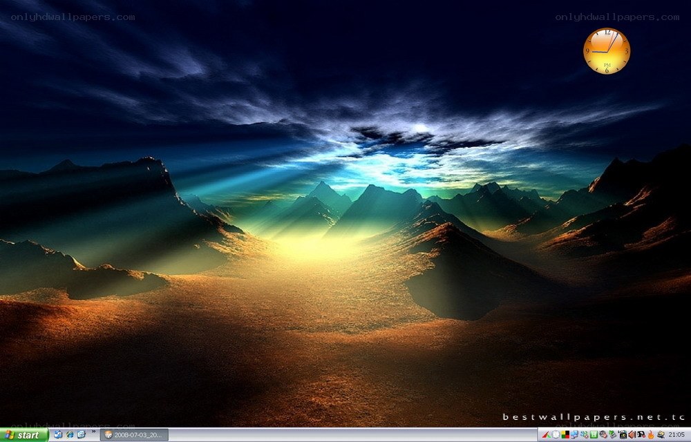 mountain landscape with sunbeams