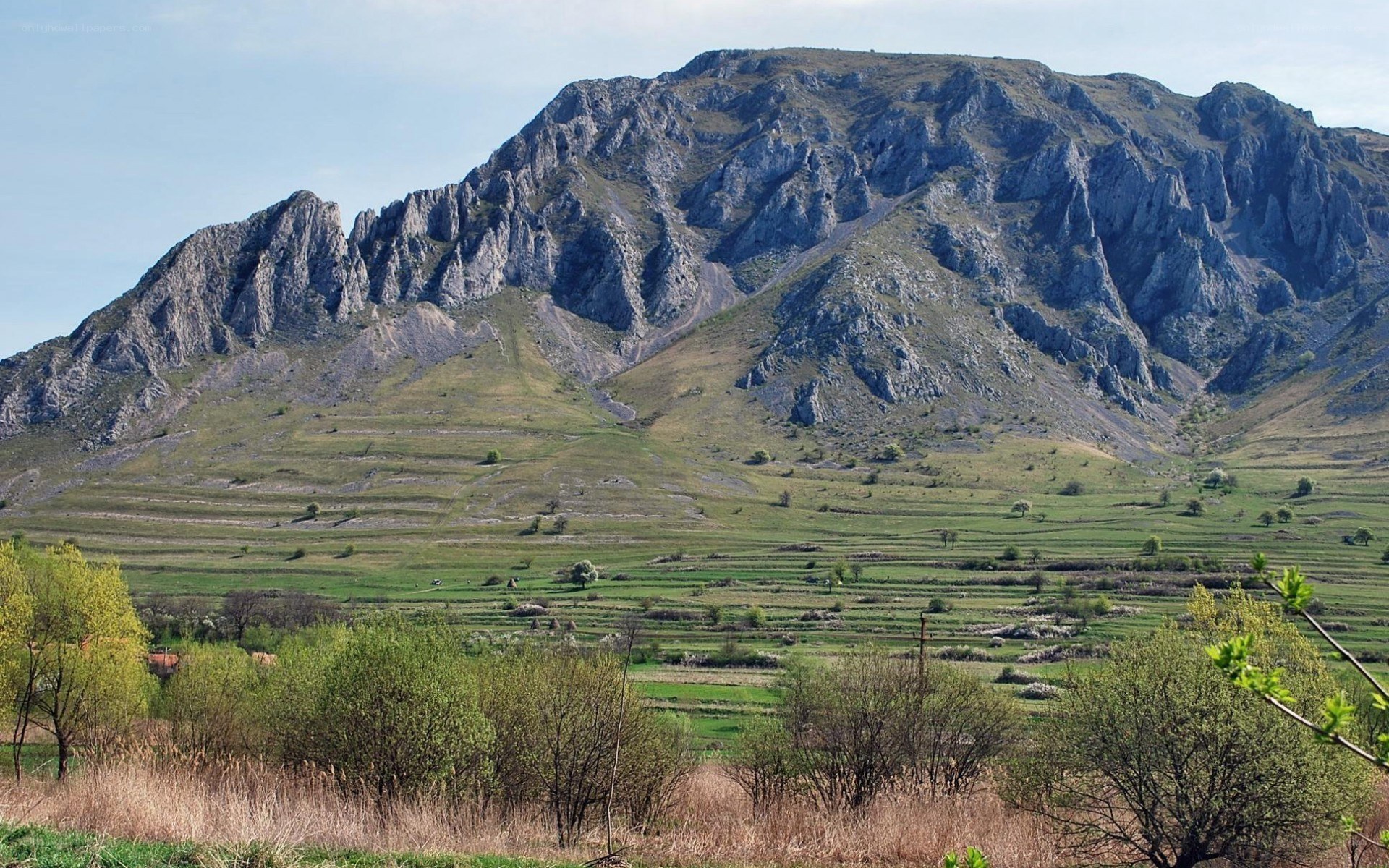 Mountain landscape with terraced fields