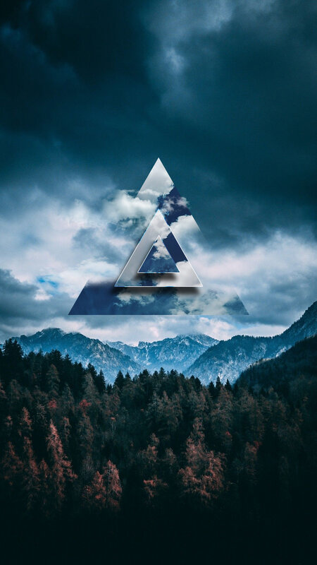 Mountain Landscape with Triangle — Blue