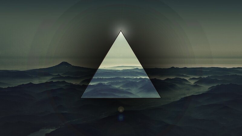 mountain landscape with triangle