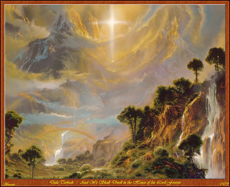 Mountain Landscape with Waterfall — Yellow