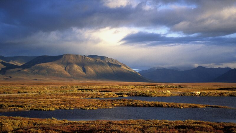 mountain landscape with wetlands