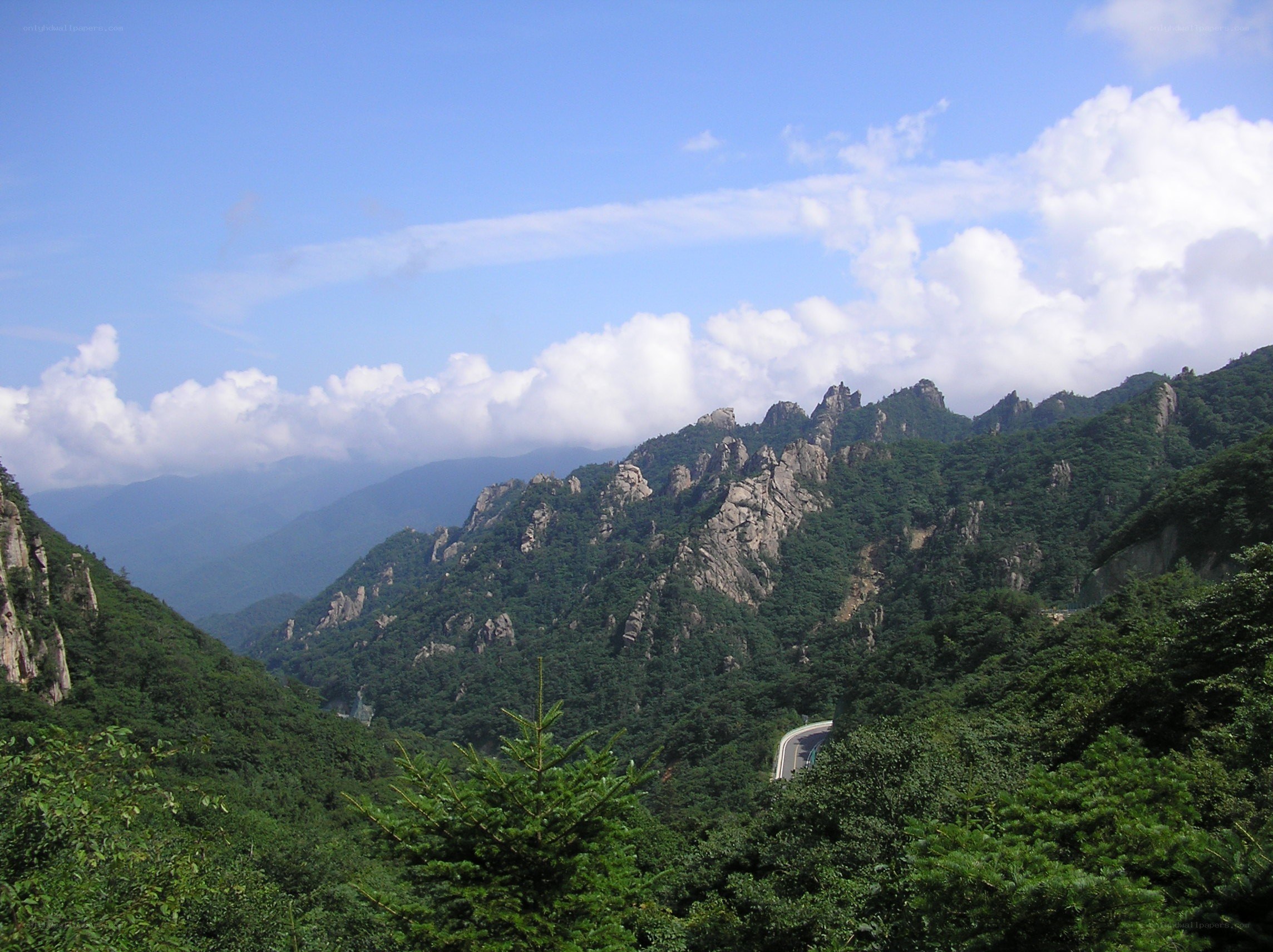 Mountain landscape with winding road