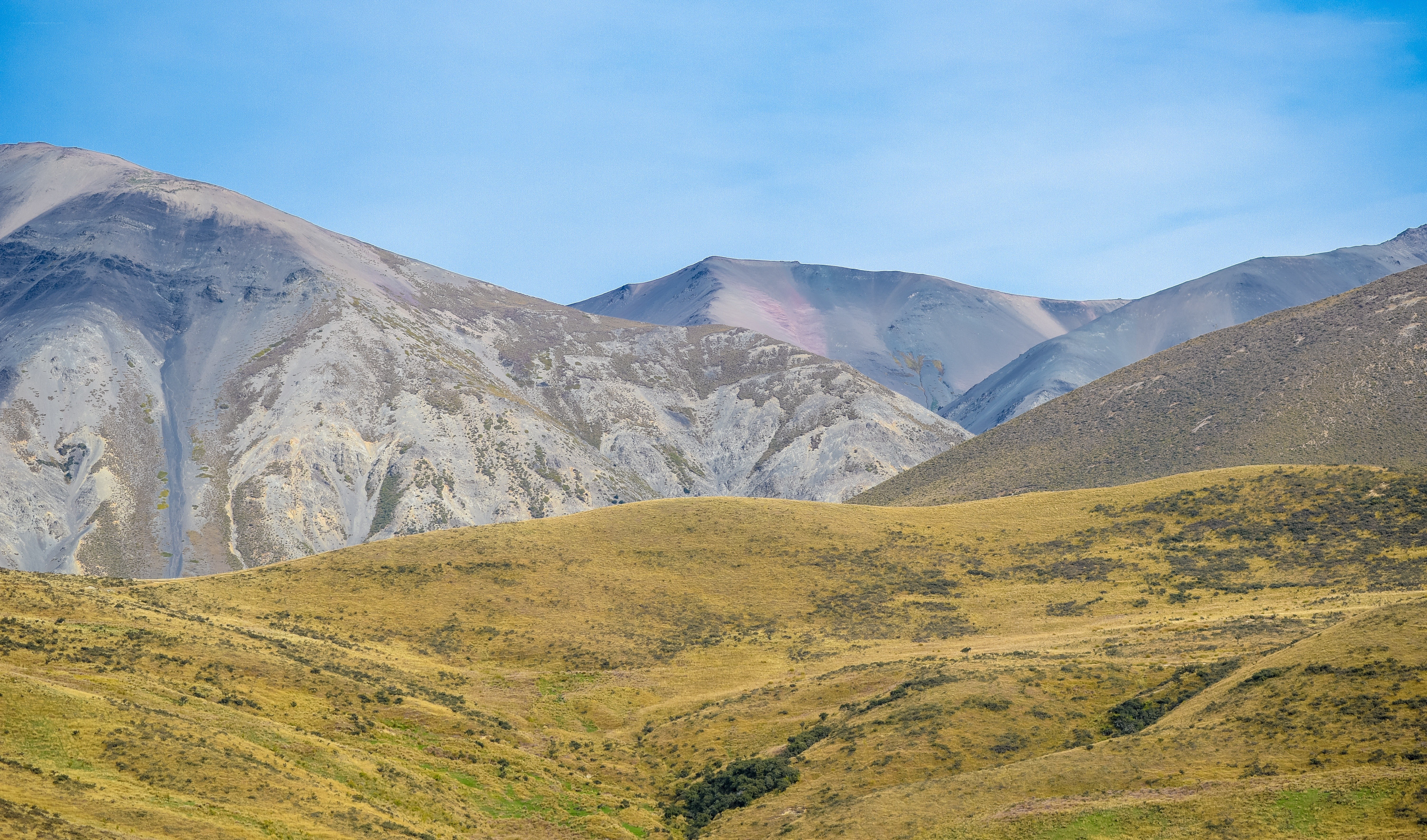 Mountain landscape with yellow hills